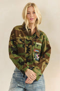 Camo Floral Sequin Jacket