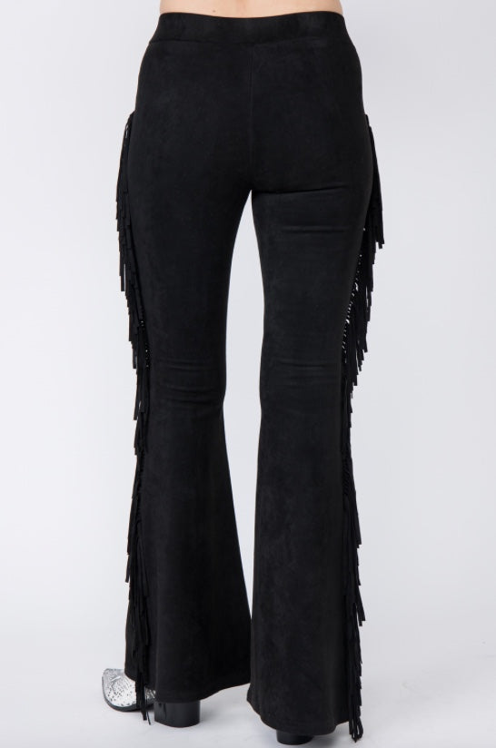 Boho Fringe Flare Pants – Western Festival Cowgirl Style