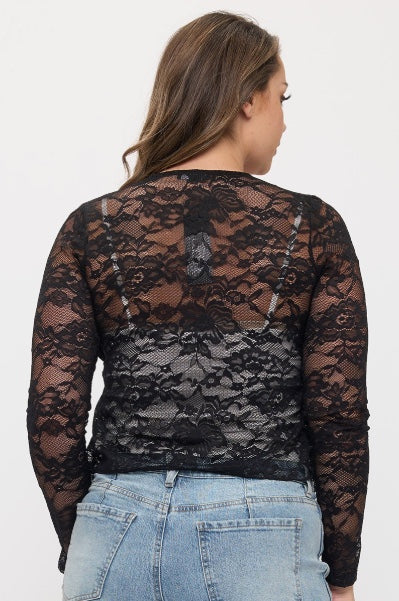 Plus Size Lace Boho Shrug Ruffle, Bolero Cover Up