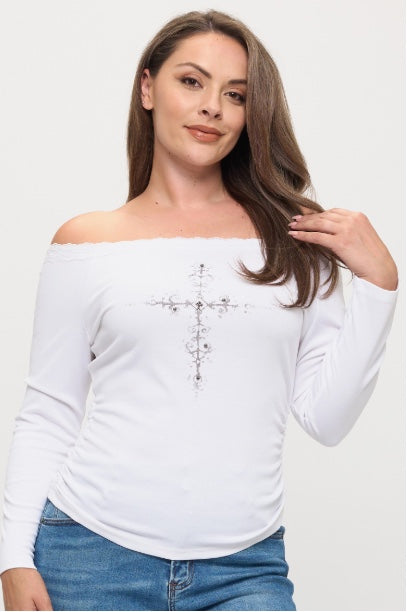 Plus Size Off Shoulder Top