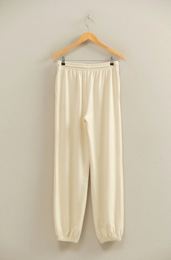 Jogger Sweatpants-Cream
