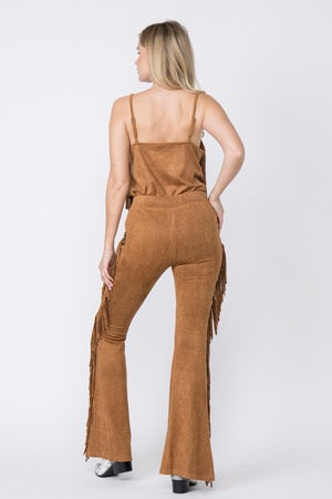 Sude Fringe Flared Pants