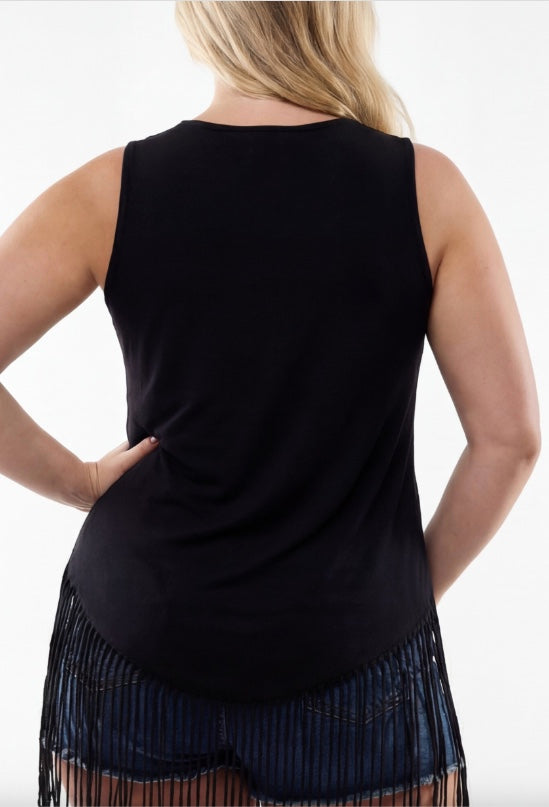 Nashville Tennessee Graphic Fringe Tank Top
