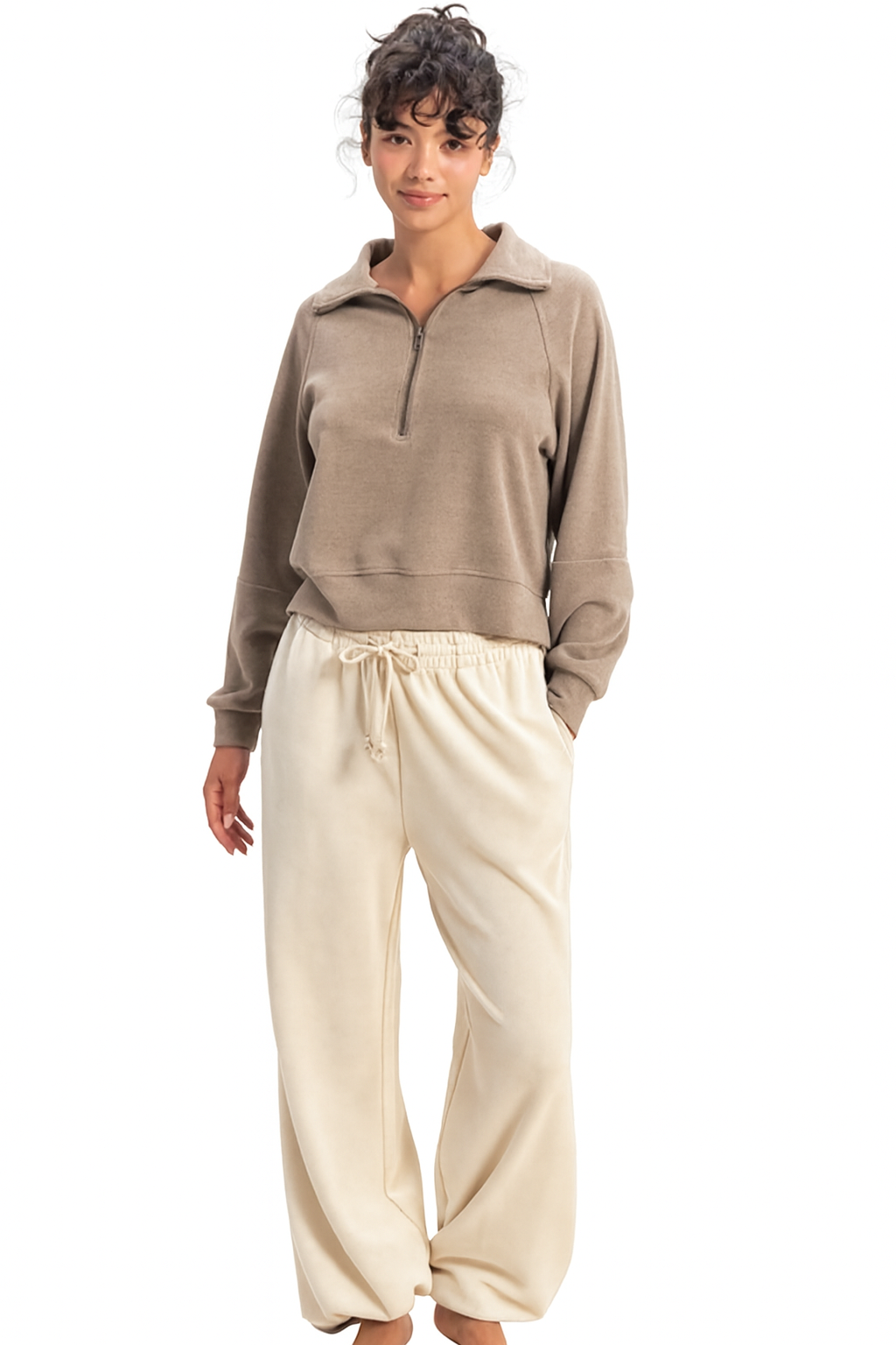 Jogger Sweatpants-Cream