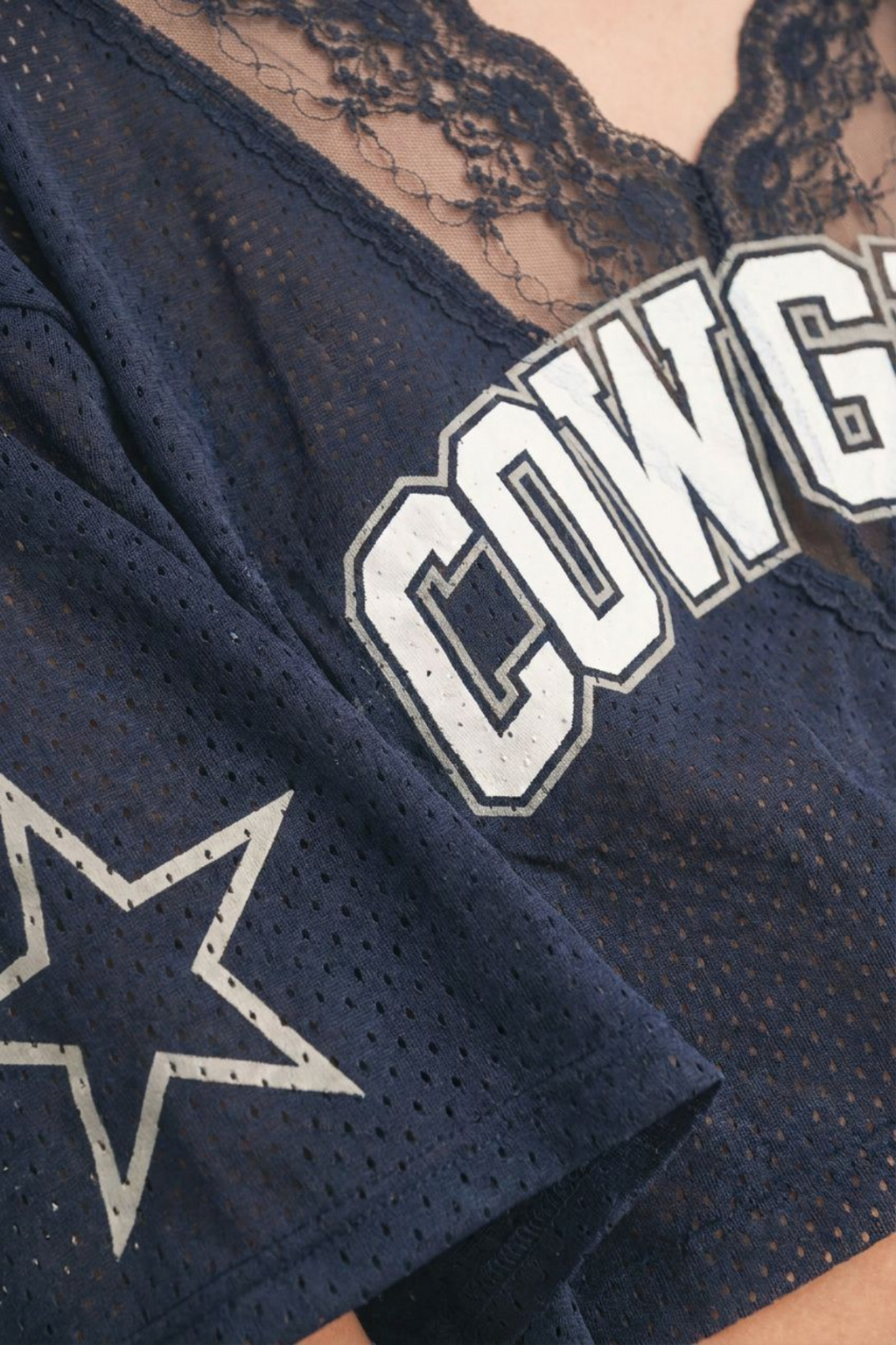 Cowgirl Lace-Trim Crop Jersey