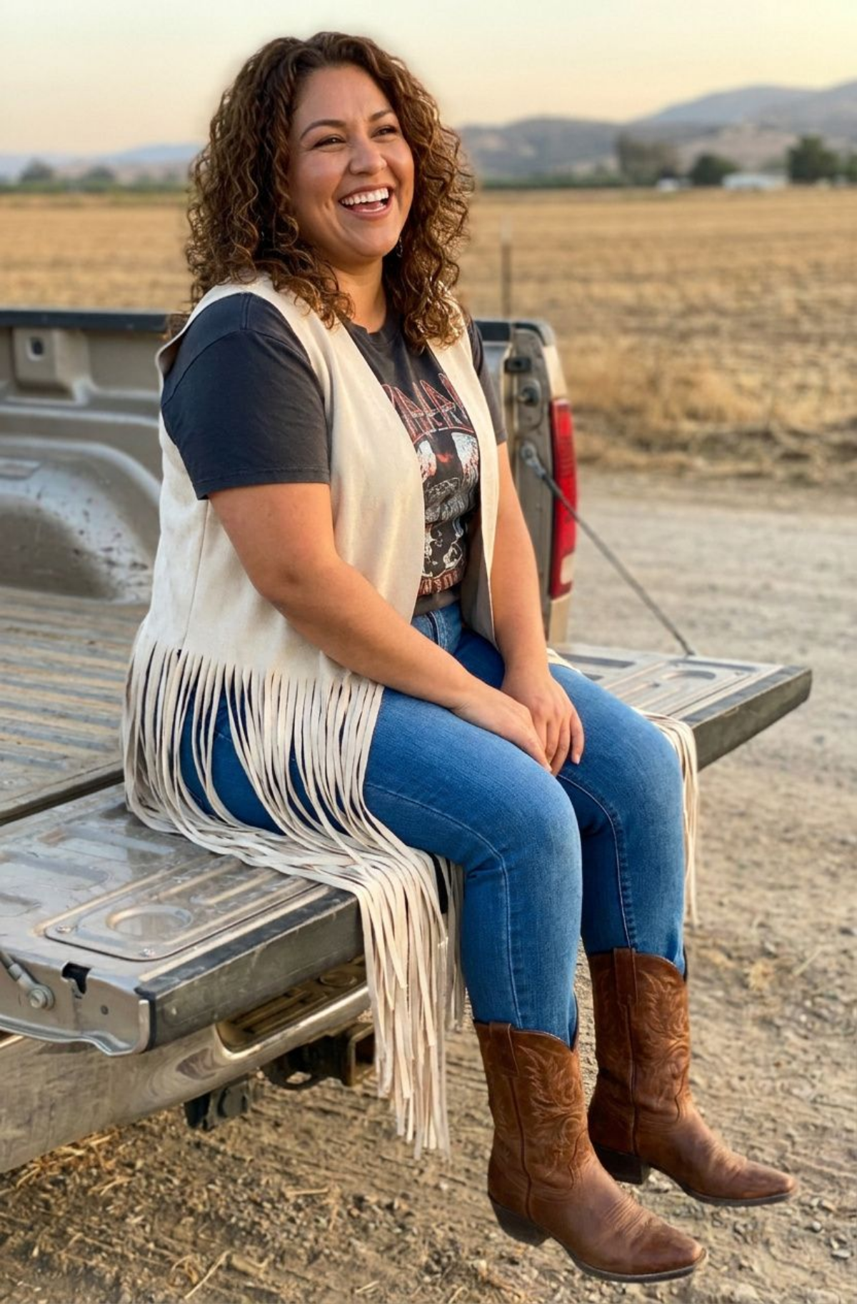 Western Style long suede Fringe Vest
