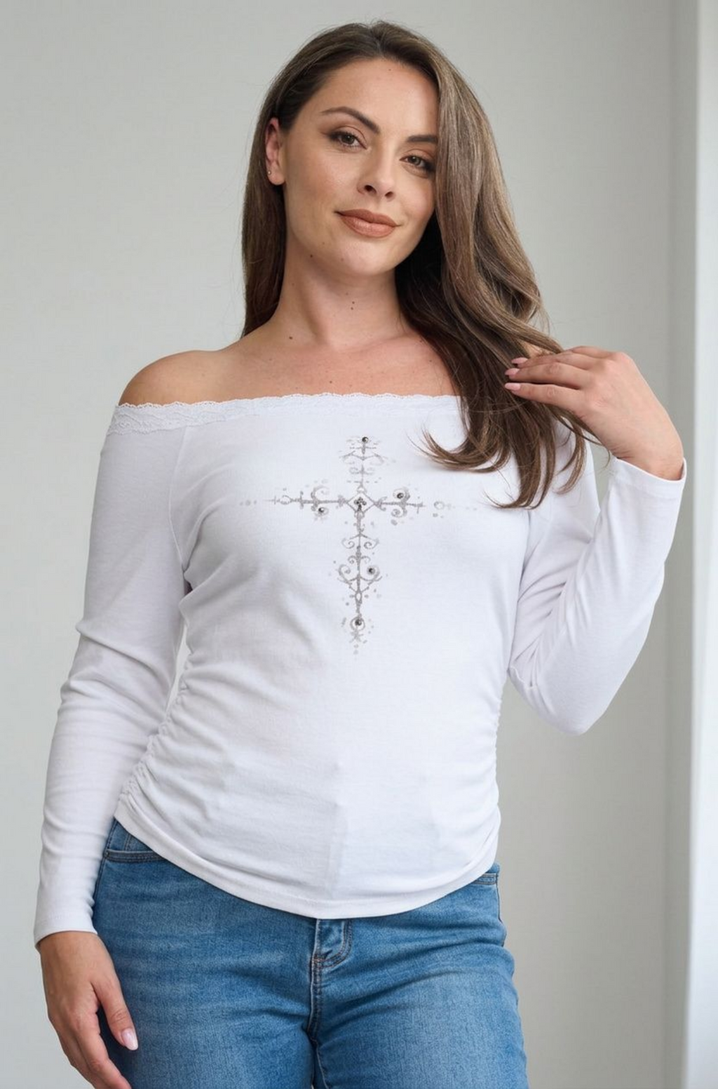 Plus Size Off Shoulder Top