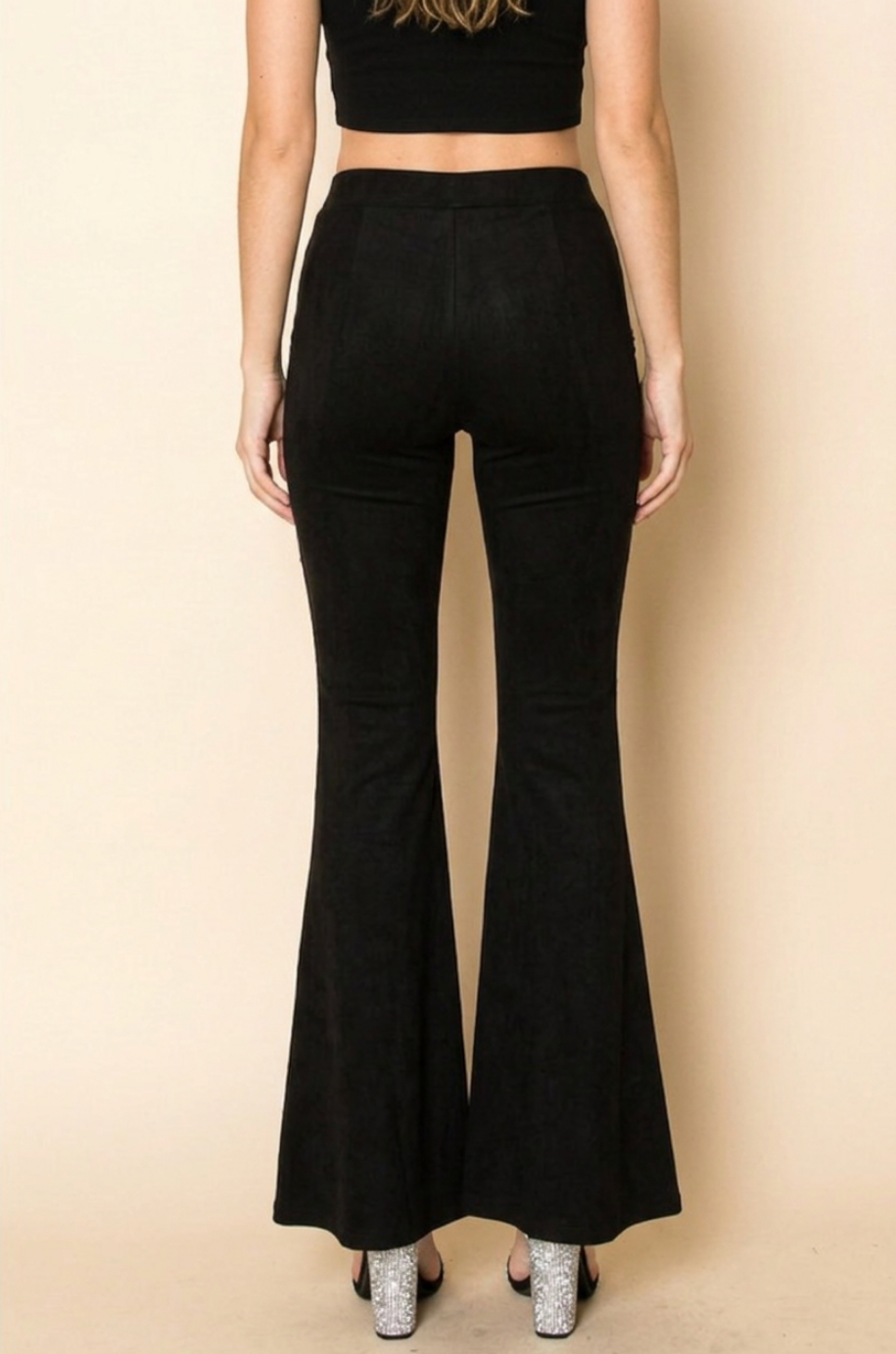Studded Suede Flare Pants